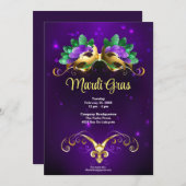 Invitation Mardi Gras Masquerade (Devant / Derrière)