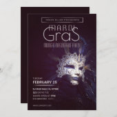 Invitation Mardi Gras Masquerade (Devant / Derrière)
