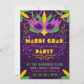 Invitation Mardi Gras Masquerade (Devant)