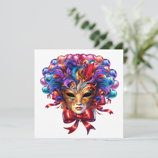 Invitation Mardi Gras Masquerade (Debout devant)