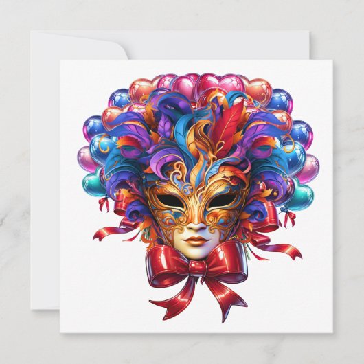 Invitation Mardi Gras Masquerade (Devant)