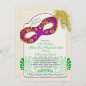 Invitation Mardi Gras Masquerade Ball 50e anniversaire (Devant / Derrière)