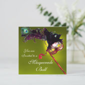 Invitation MARDI GRAS MASQUERADE BALL jaune (Debout devant)