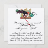 INVITATION MARDI GRAS MASQUERADE BALL MASKS PUPPET THÉÂTRE (Dos)