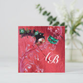 Invitation MARDI GRAS MASQUERADE, BERRIES MAGIQUES MONOGRAM s (Debout devant)