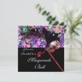 Invitation MARDI GRAS MASQUERADE & CONFETTI glace (Debout devant)