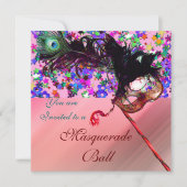 Invitation MARDI GRAS MASQUERADE & CONFETTI soie (Devant)