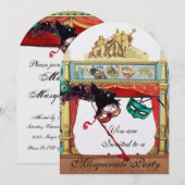 Invitation MARDI GRAS MASQUERADE COSTUME FÊTE THÉÂTRE Perle (Devant / Derrière)