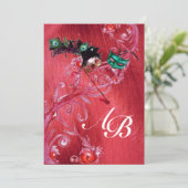 Invitation MARDI GRAS MASQUERADE ,MAGIC BERRIES MONOGRAM soie (Debout devant)