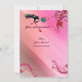 Invitation MARDI GRAS MASQUERADE ,MAGIC BERRIES MONOGRAM soie (Dos)