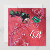 Invitation MARDI GRAS MASQUERADE ,MAGIC BERRIES MONOGRAM soie (Devant)