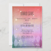 Invitation Mardi Gras Masquerade Mask Gold Enregistrer la dat (Dos)