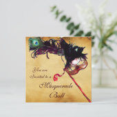 Invitation MARDI GRAS MASQUERADE MASQUES Classe Parchemin (Debout devant)