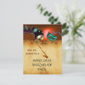 Invitation MARDI GRAS MASQUERADE PARTI, Jaune orange (Debout devant)