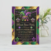 Invitation Mardi Gras Masquerade Quinceanera (Debout devant)