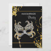 Invitation Mardi Gras Masquerade Silver Gold (Devant)