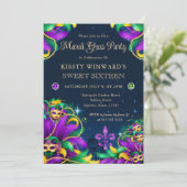 Invitation Mardi Gras Masquerade Sweet sixteen (Debout devant)