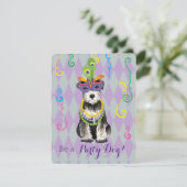 Invitation Mardi Gras Mini Schnauzer (Debout devant)