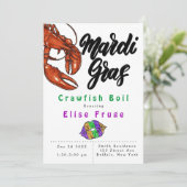 Invitation Mardi Gras Parties scintillant Lèvres Crawfish Inv (Debout devant)