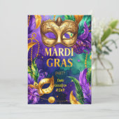 Invitation Mardi Gras Party – Let the Good Times Roll (Debout devant)