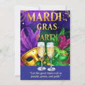 Invitation Mardi Gras Party – Let the Good Times Roll (Devant)