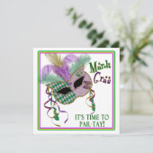 INVITATION MARDI GRAS PARTY - MASK - CARRÉ (Debout devant)