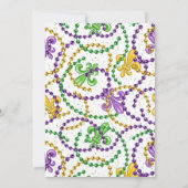 Invitation Mardi Gras Perles d'invitation à la douche nuptial (Dos)