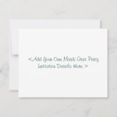 Invitation Mardi Gras Perles & Feather Mask Mask (Dos)