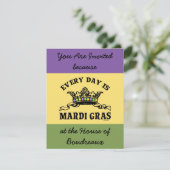 Invitation Mardi Gras personnalisable (Debout devant)