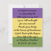 Invitation Mardi Gras personnalisable (Dos)