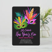 Invitation Mardi Gras Themed New Year's Eve Party (Debout devant)