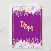 Invitation Mardi Gras Violet et Or | Floral Violet Doux (Dos)