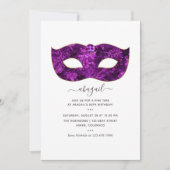 Invitation Mardi GrasTropical Purple Gemstone Anniversaire (Devant)