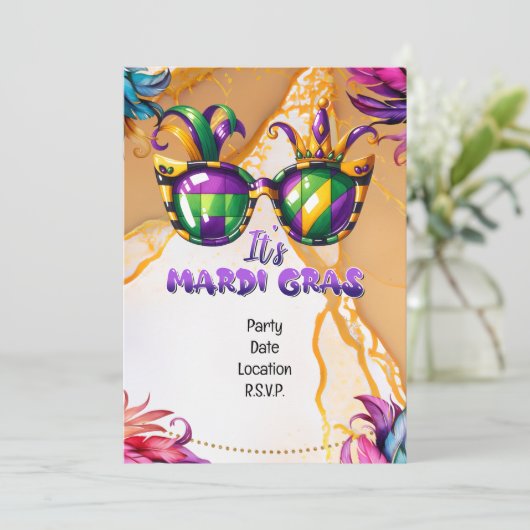 Invitation Mardigras (Debout devant)