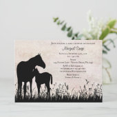 Invitation Mare et poulain dans le Baby shower du cheval de c (Debout devant)