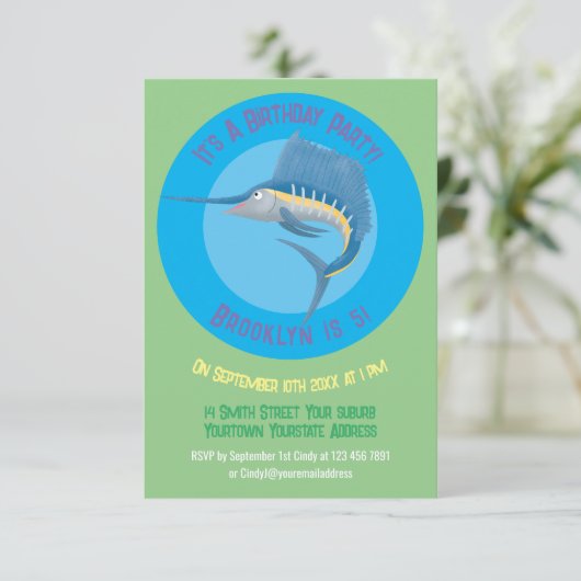 Invitation Marée de plaisance de l'espadon (Debout devant)