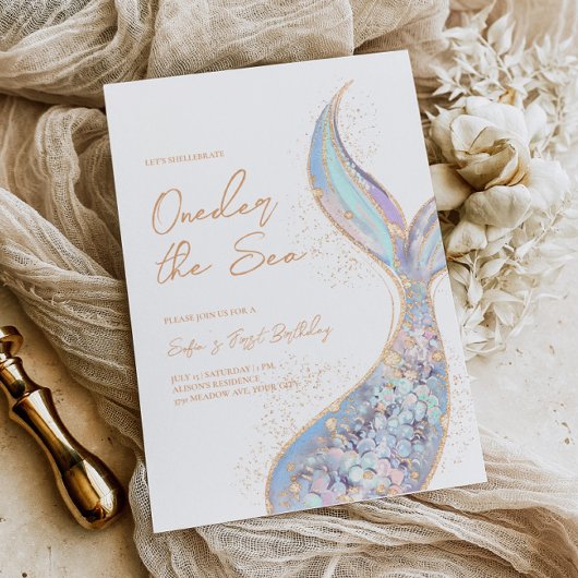 Invitation Marée de sirène à l'aube de l'anniversaire de la m