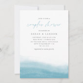 Invitation Marées de récif Aquarelle côtière Couples Douche (Devant)