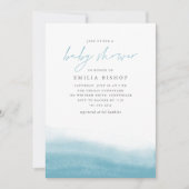 Invitation Marées de récif Baby shower d'aquarelle côtière (Devant)