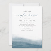 Invitation Marées Lagon Aquarelle Côtière Couples Douche (Devant)