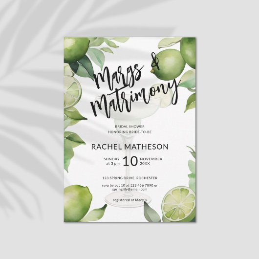 Invitation Marg d'aquarelle et douche conjugale