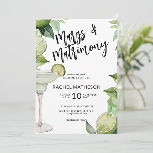 Invitation Marg d'aquarelle et douche conjugale (Debout devant)