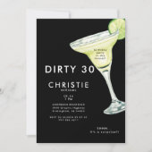 Invitation Margarita 30ème Surprise Black Birthday Party (Devant)