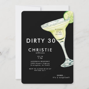 Invitation Margarita 30ème Surprise Black Birthday Party II