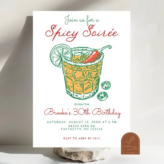 Invitation Margarita Anniversaire Soirée Épicée