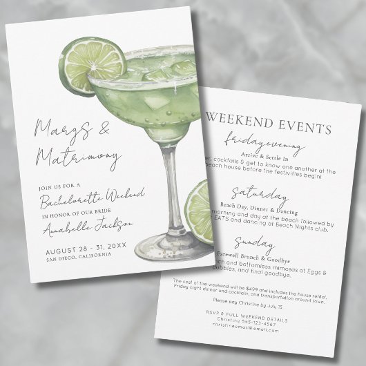 Invitation Margarita Bachelorette Party