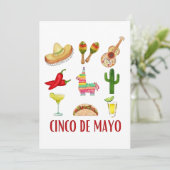 Invitation Margarita Et Nœud Papillon Coquette Cinco De Mayo  (Debout devant)