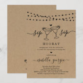 Invitation Margarita Fête des mariées ou Bachelorette (Devant / Derrière)