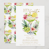Invitation Margarita Fiesta Floral Let's Fiesta Fête des mari (Devant / Derrière)