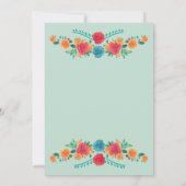 Invitation Margarita Fleurs Fête des mariées mexicaine (Dos)